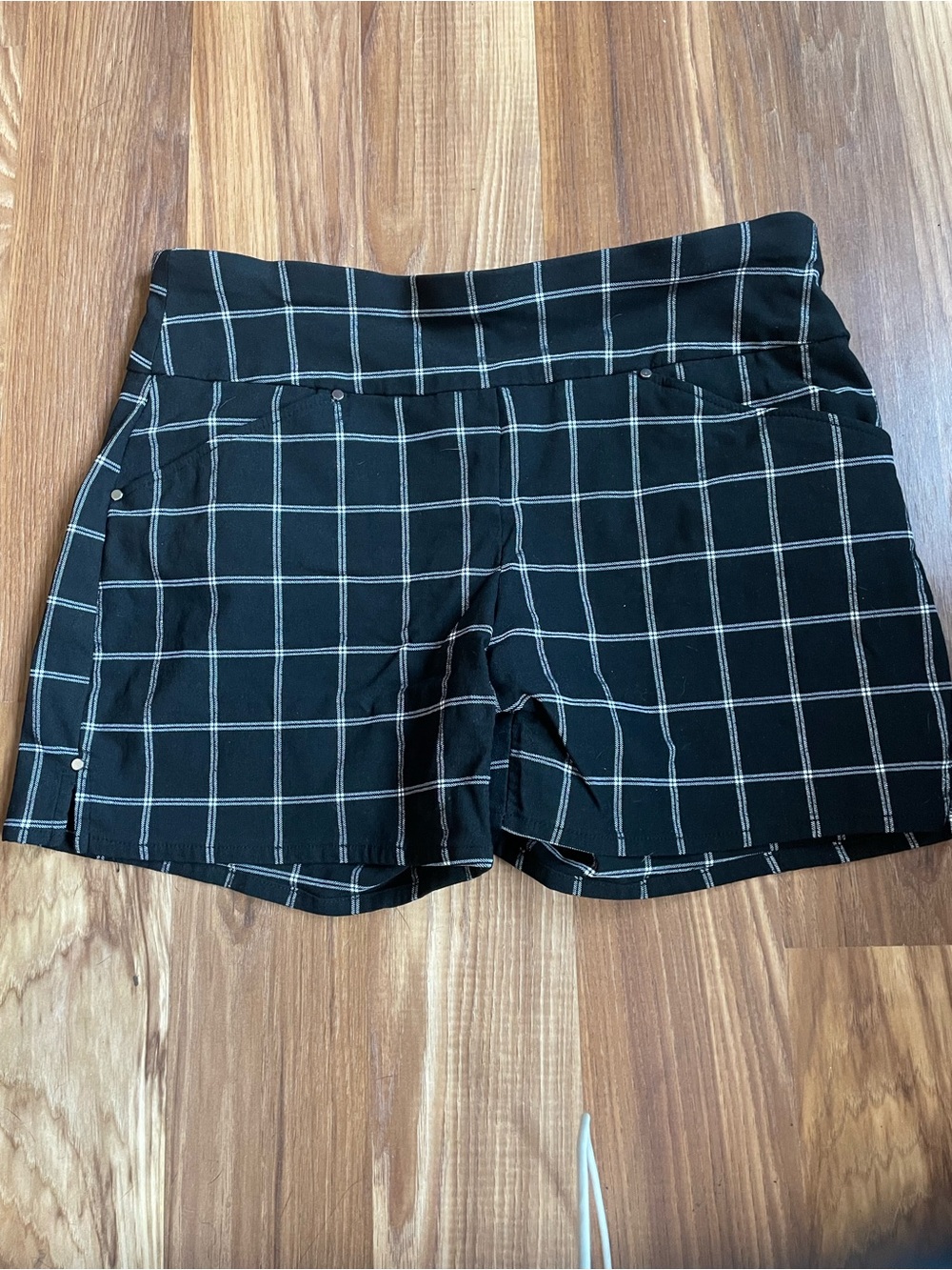 INC International Concepts Black Windowpane High-Waist Shorts